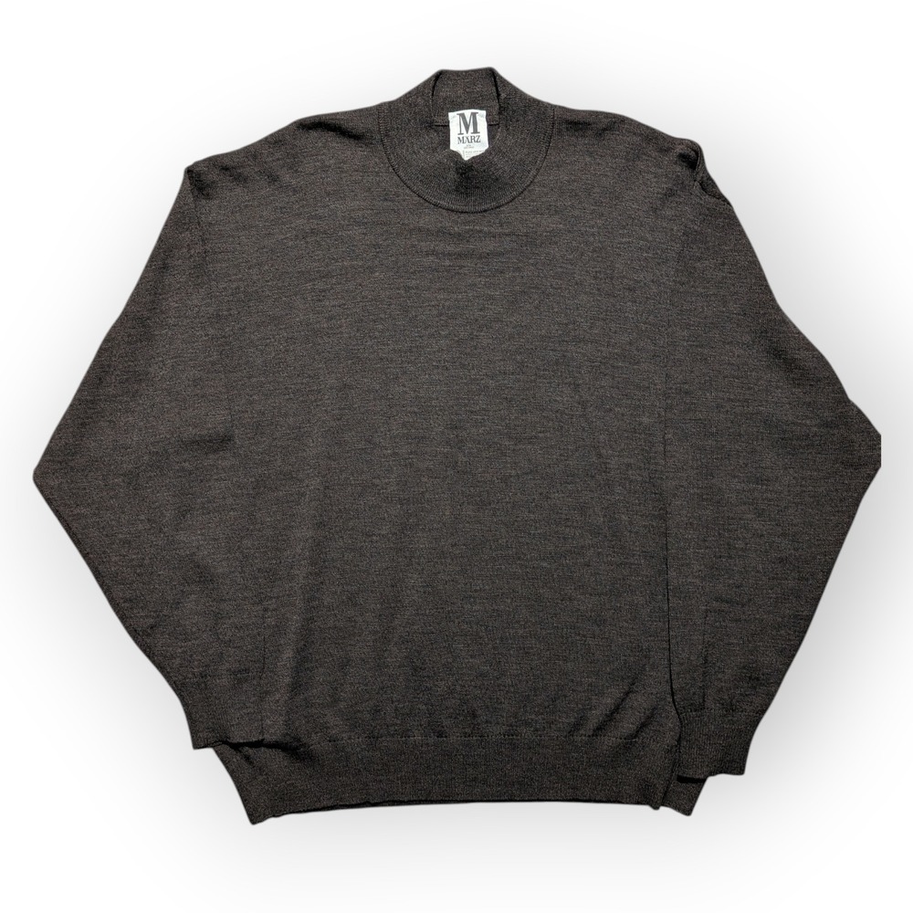 Marz Pure New‎ Wool Sweater Mens XL Brown Crewneck Made in Germany Vintage